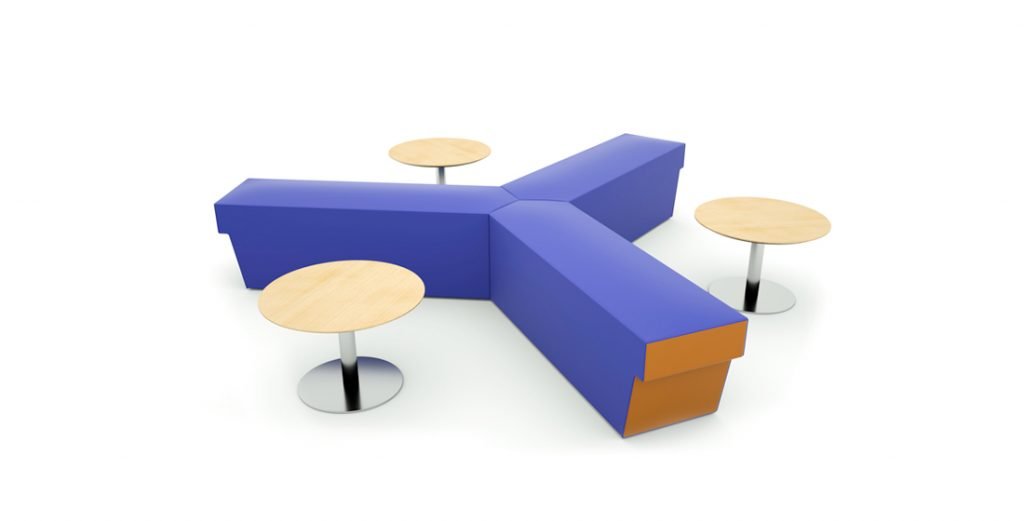 Citrus Seating Teresa Three-Pronged Bench Seating System Abel Office Coffee Tables