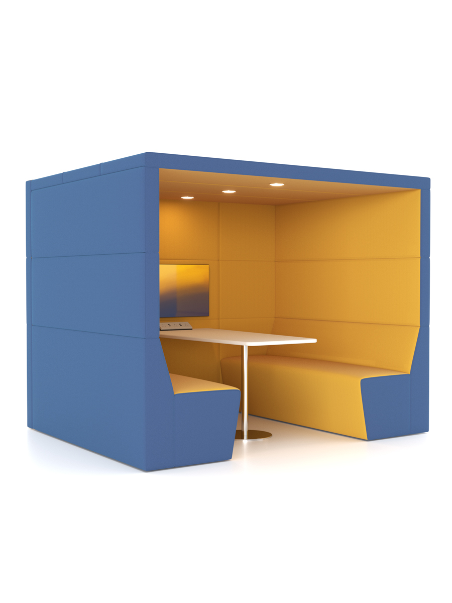Citrus Seating 'Shelton' office pod to seat four people.